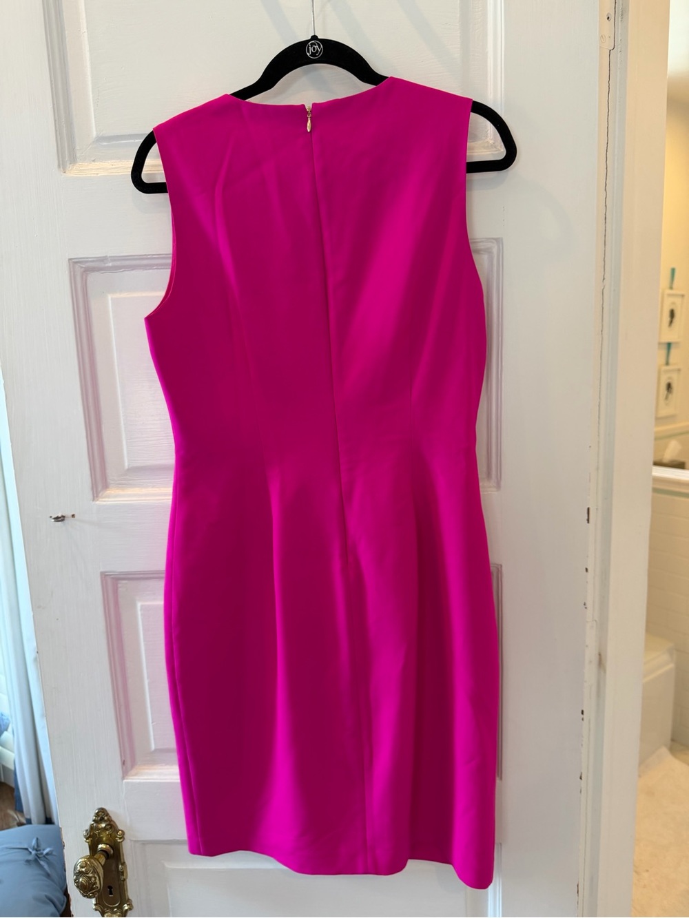 Elie Tahari Hot Pink Sleeveless Midi Sheath Dress - Picture 3 of 7